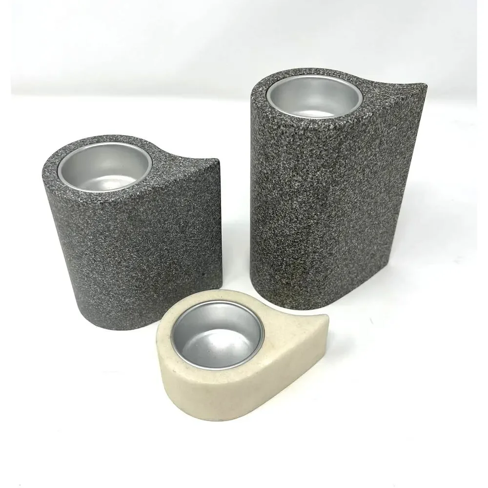 ONLY 3 PartyLite Stone Puzzle Stepped Tealight Candle Holders P7982 Set of 3‎ - Picture 2 of 5